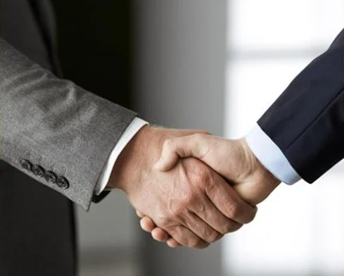 Two people shaking hands